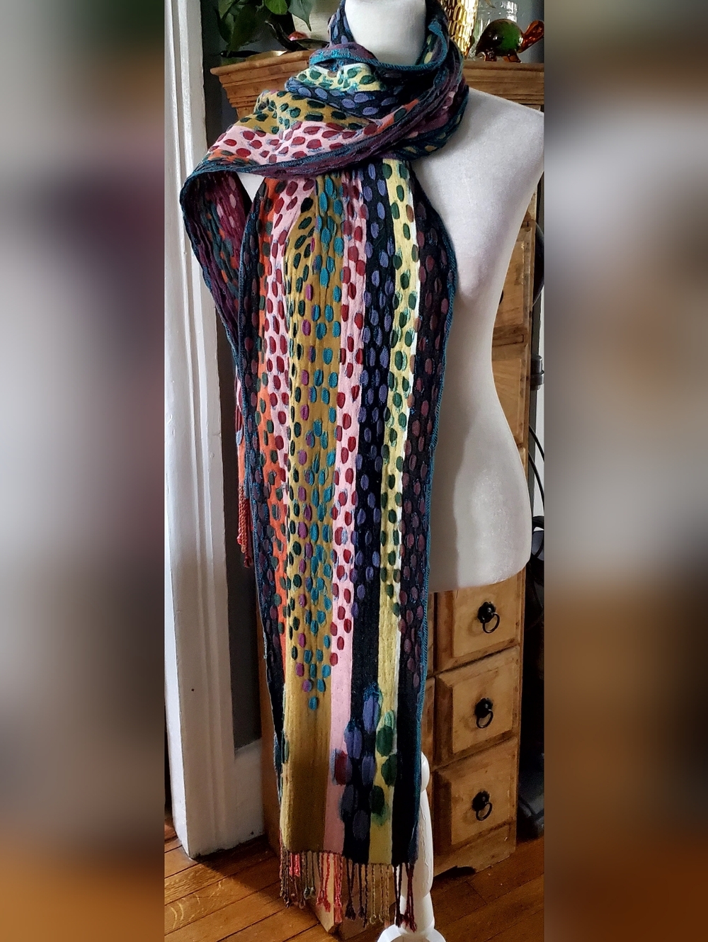 Chelsey II Boho Knit Lightweight Scarf Wrap - Picture 3 of 6